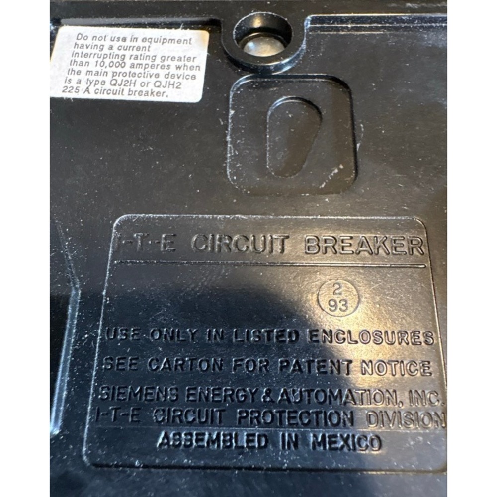 Siemens I-T-E Type QP 40 Amp 2-Pole Circuit Breaker 120/240V Q240 HACR Rated - Picture 4 of 4